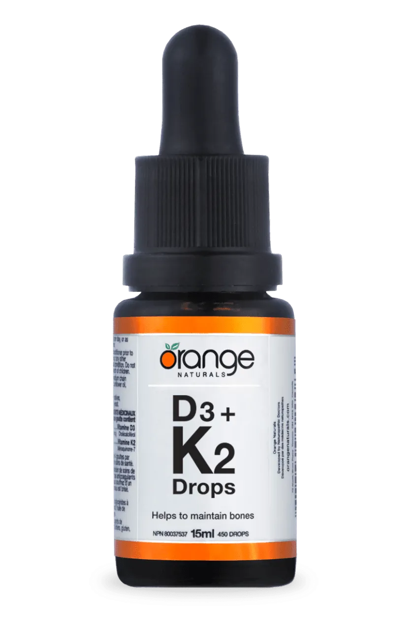 D3 + K2 Drops 250IU/30mcg orange flavour MCT